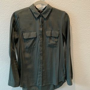 express button down army green